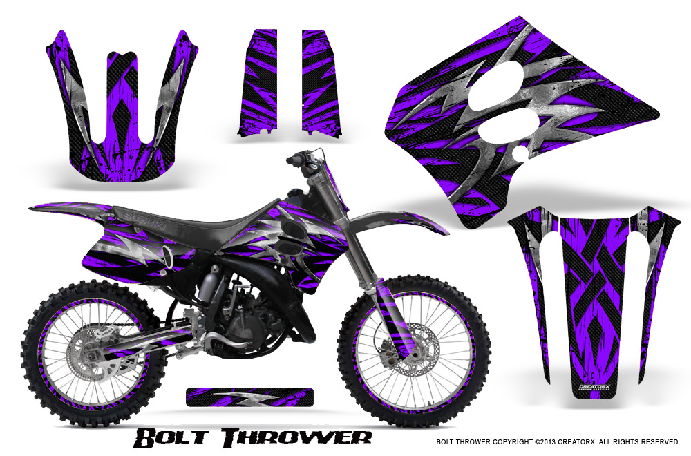 Suzuki RM125-250 93-95 Graphics Kit Bolt Thrower Purple NP Rims